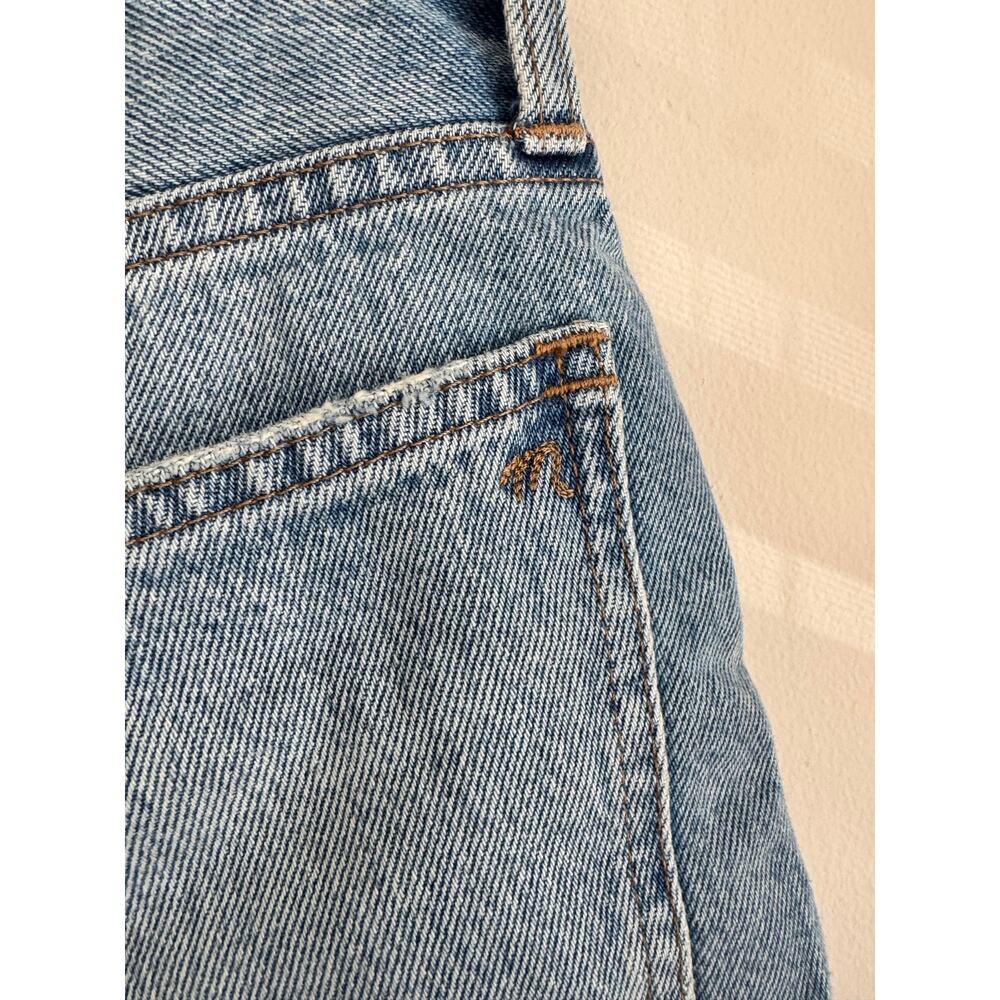 Madewell Relaxed Denim Mini Short Blue Raw Hem Sz 24 - Picture 4 of 7